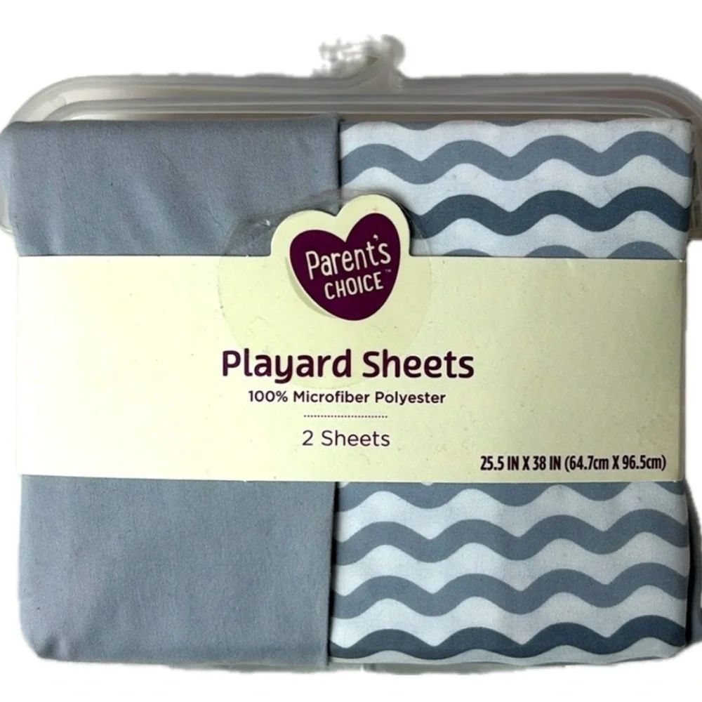 NWT Playard sheets 100% microfiber 2 sheets included Parents Choice 25.5 x 38
